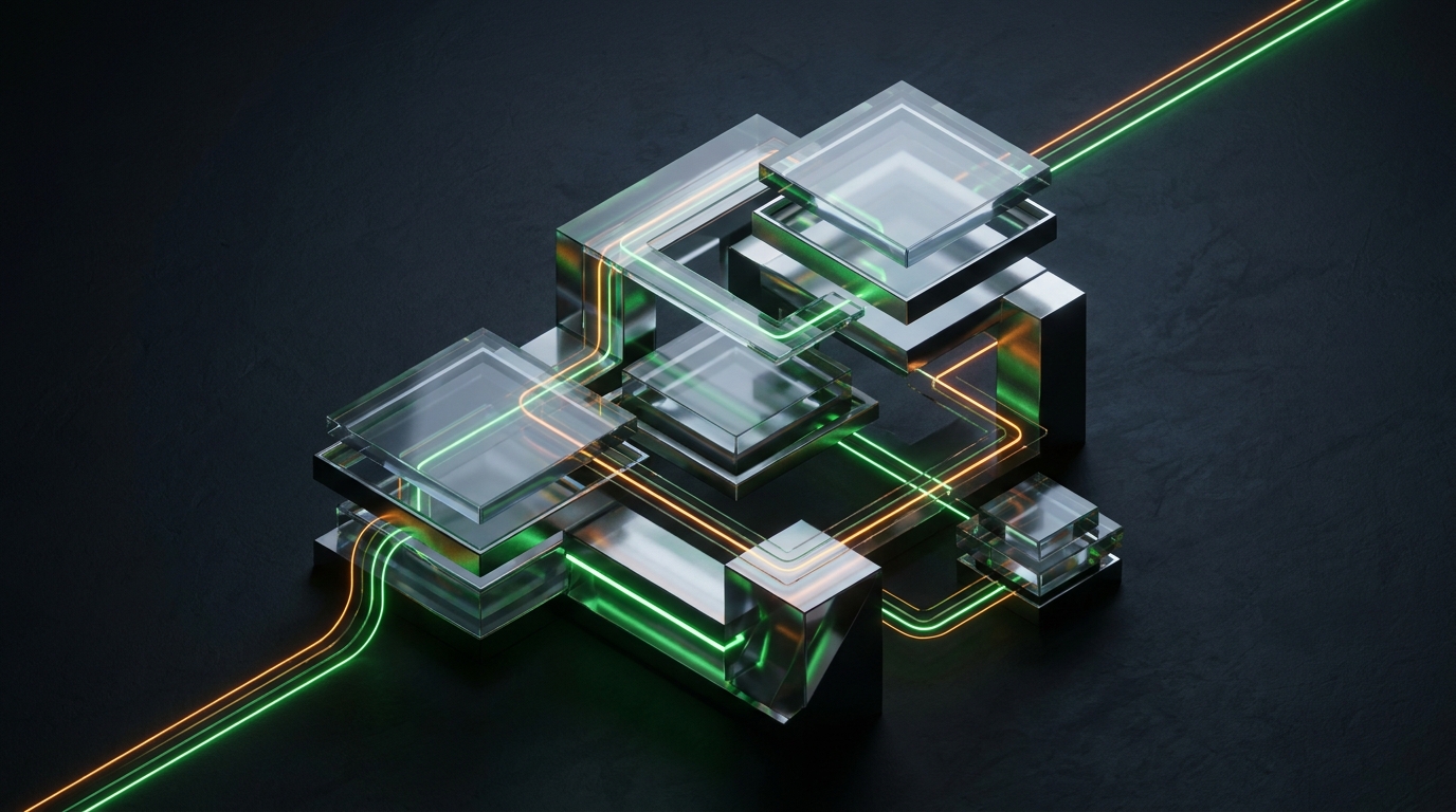 Abstract geometric representation of market wave structure and liquidity paths.